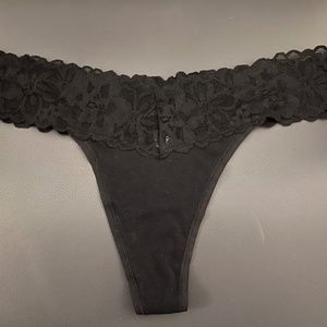 VS Lace Waist Cotton Thong Panty